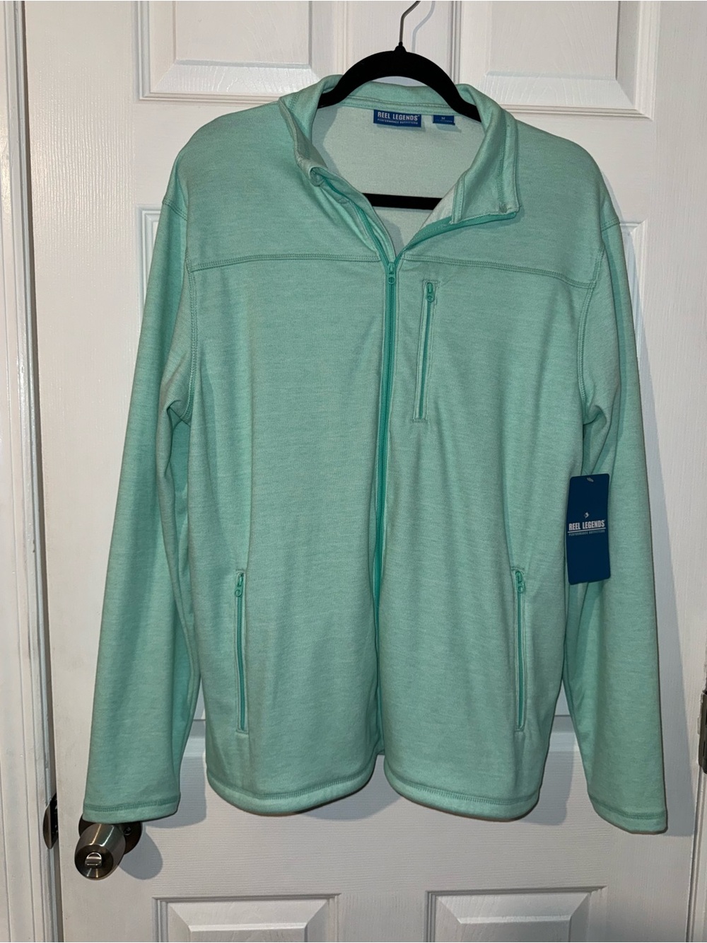 Reel Legends Men’s Teal Zip Up Jacket with Pockets Size M NWT Warm